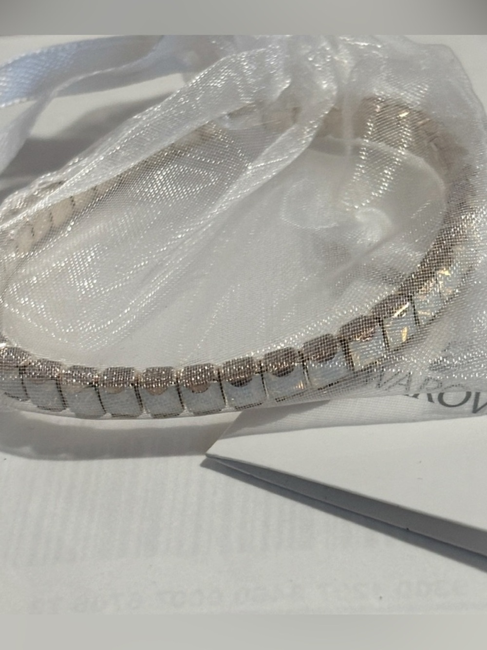 Swarovski crystal stretch bracelet silver setting one size fits all New w/ tag - Picture 2 of 5